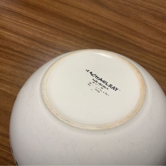 Rachael Ray 5 1/2" Circles and Dots Hand Painted Cereal Bowls Set of 2 A3 - Picture 5 of 5